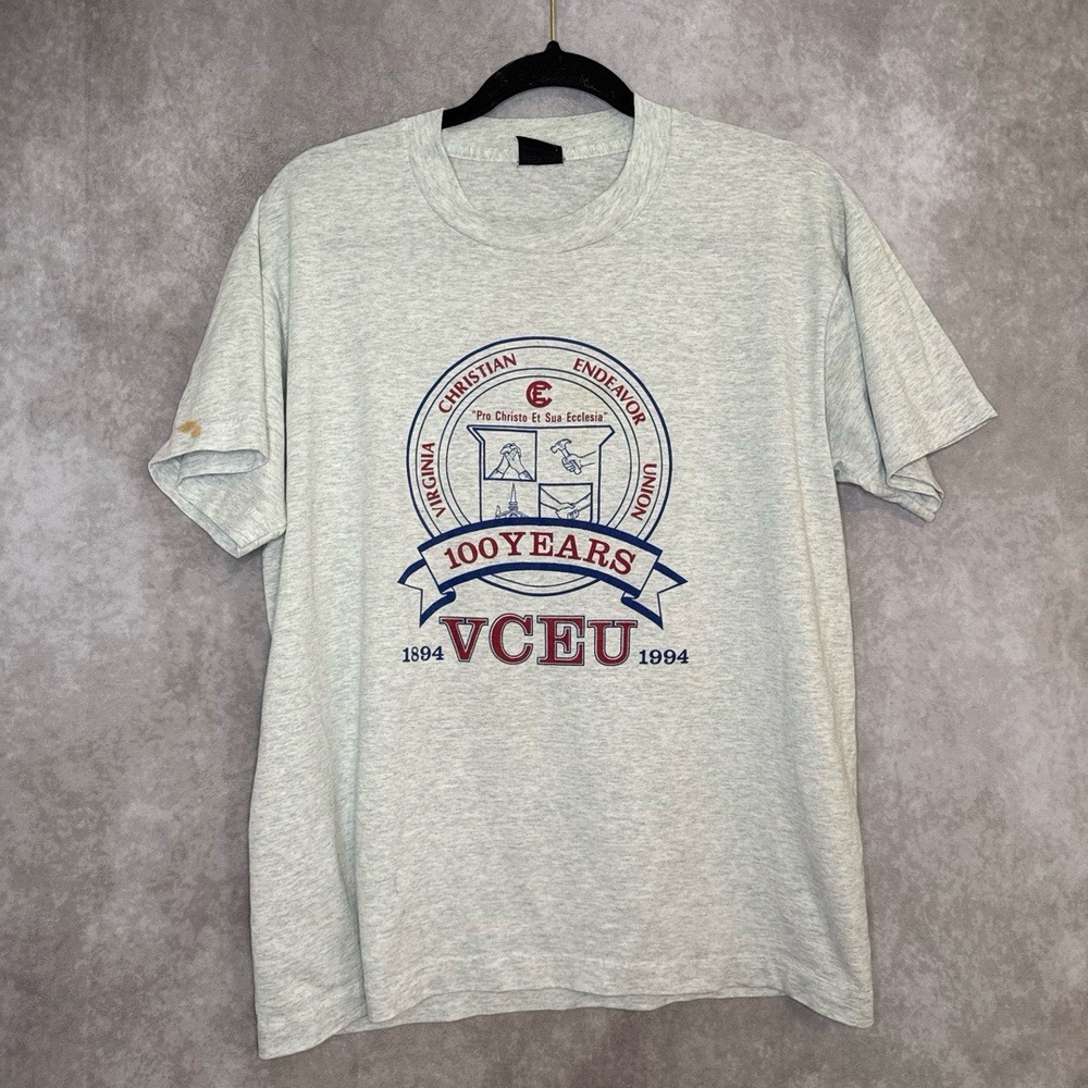 Vintage 1994 Single Stitch VCEU Virginia Christian‎ Endeavor Union 100 Yr Size L
